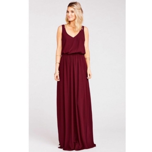 NWT Show Me Your Mumu Kendall merlot maxi dress MEDIUM - Picture 1 of 4